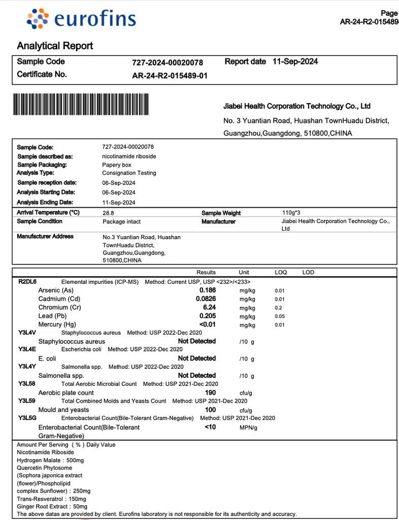 Liposomal | Complejo natural de NAD+ Resveratrol en Cápsulas
